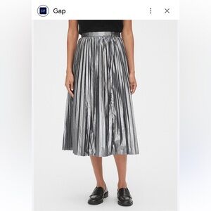 GAP Shimmering Silver Midi Skirt